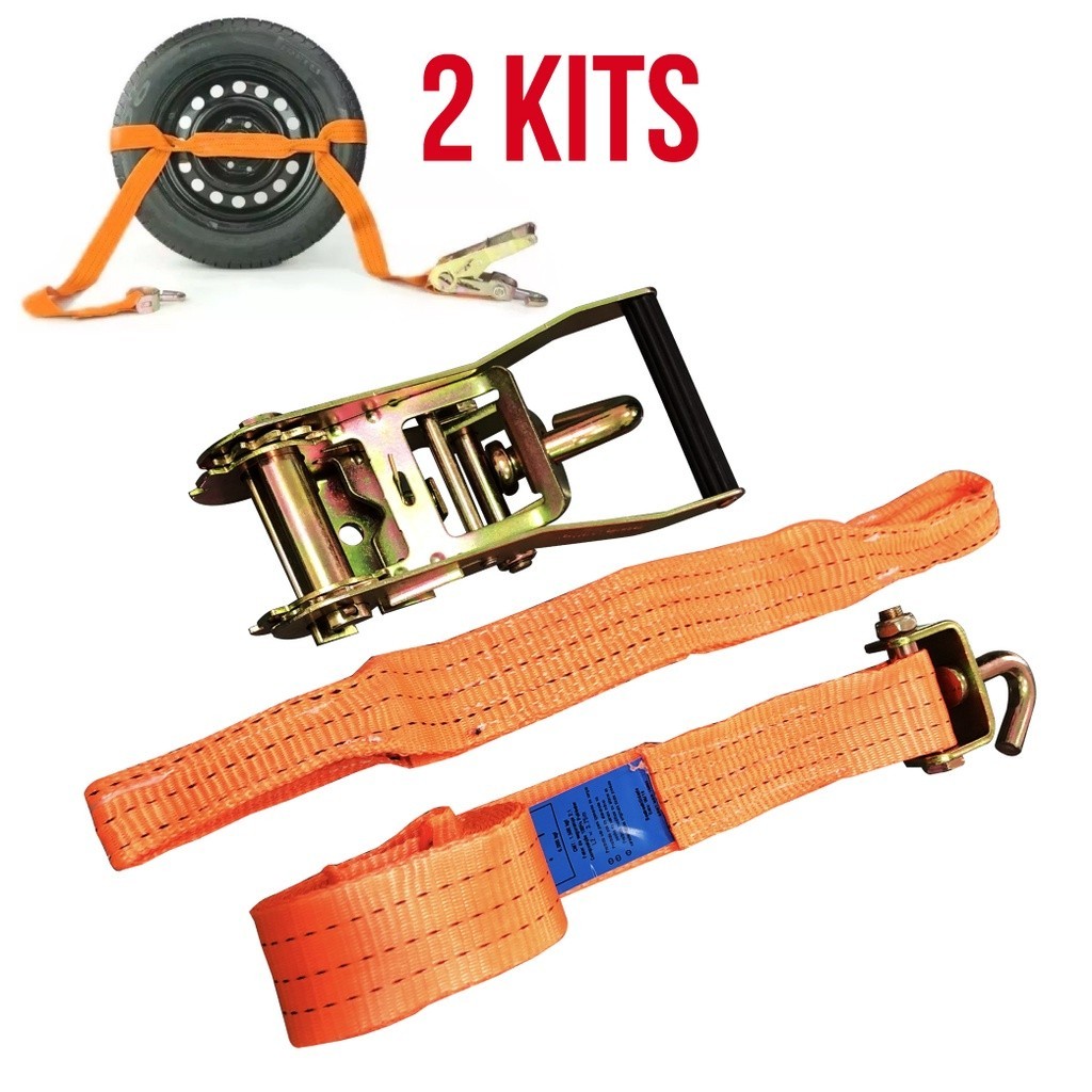 2 Kit Cinta Catraca Para Amarração De Veiculo Em Guincho 3 Toneladas Não Risca a Roda em Oferta na Shopee