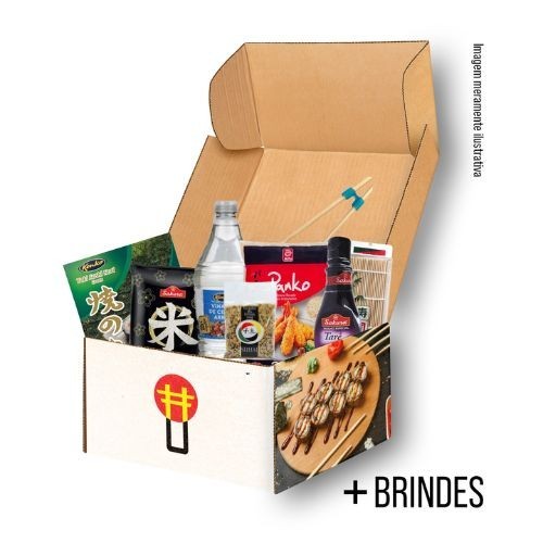 Kit Hot Roll Oriental Com 7 Itens - Alga, Arroz, Panko, Esteira, Tarê, Vinagre e Gergelim