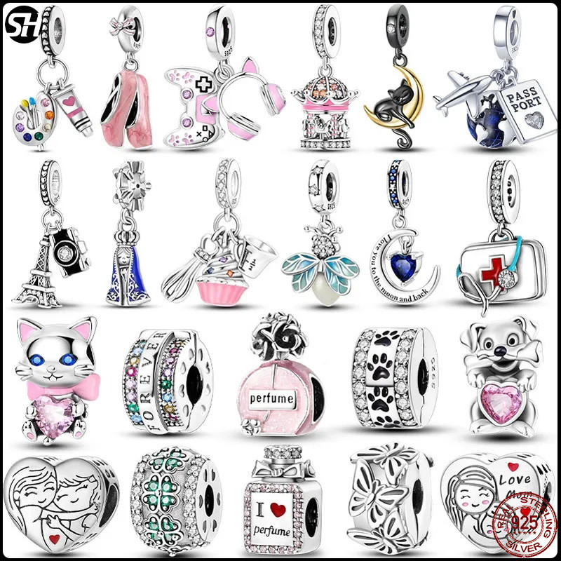 Venda A Quente S925 Sterling Silver charms Beads Fit Pandora Originais Pulseiras Para Jóias Mulher Fashion Pendant