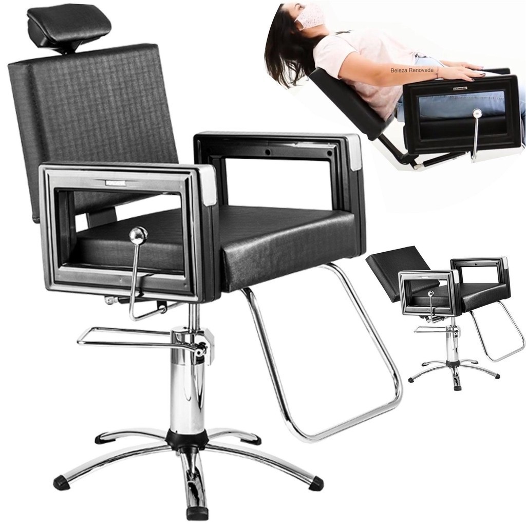 Cadeira Reclinavel Dompel Square B Estrela Barbeiro Salao - Home & Living