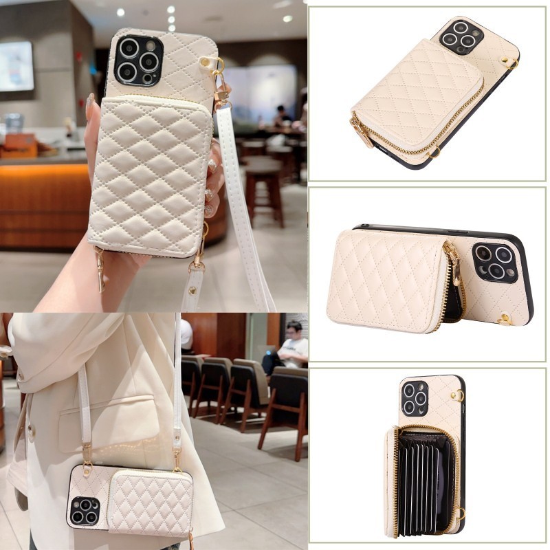 Estojo De Malha De Luxo Para Samsung Galaxy S22 S23 S24 Ultra Plus A55 A05 A15 A14 A23 A32 A33 A34 A42 A51 A52 A53 A54 A21S Cartões De Suporte Carteiras De Ombro Com Ranhuras