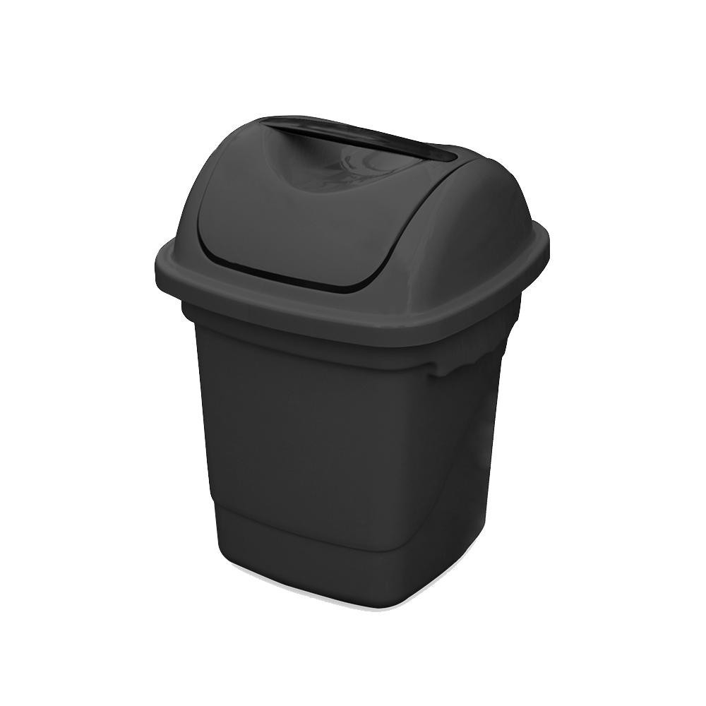 Lixeira Basculante Plasvale 10 Litros, em Polipropileno, com Tampa, Preta - 1241/89900 em Oferta na Shopee