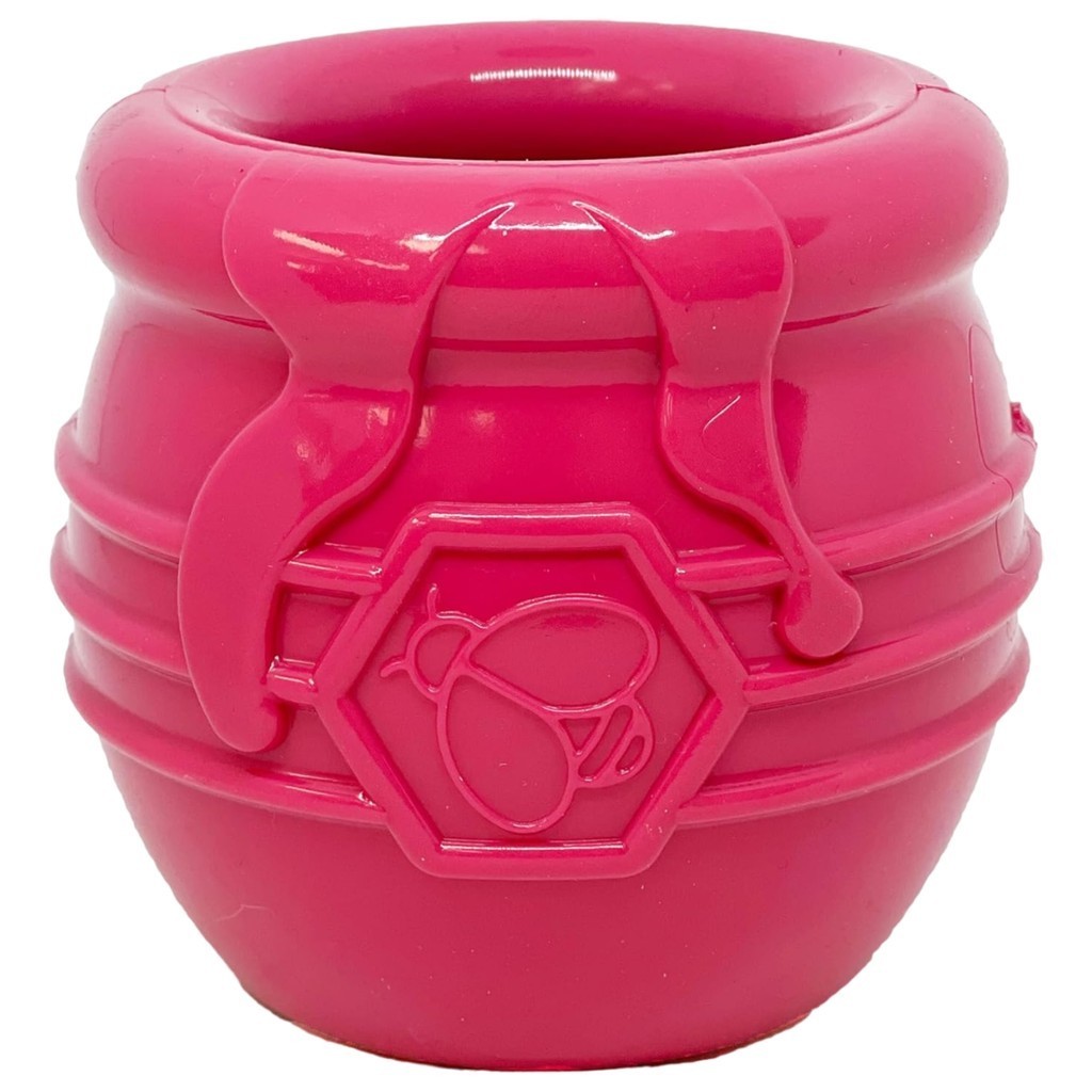 Brinquedo Dispenser Honey Pot Sodapup Mordedor Recheável Pote de Mel Para Cães Grande - Rosa