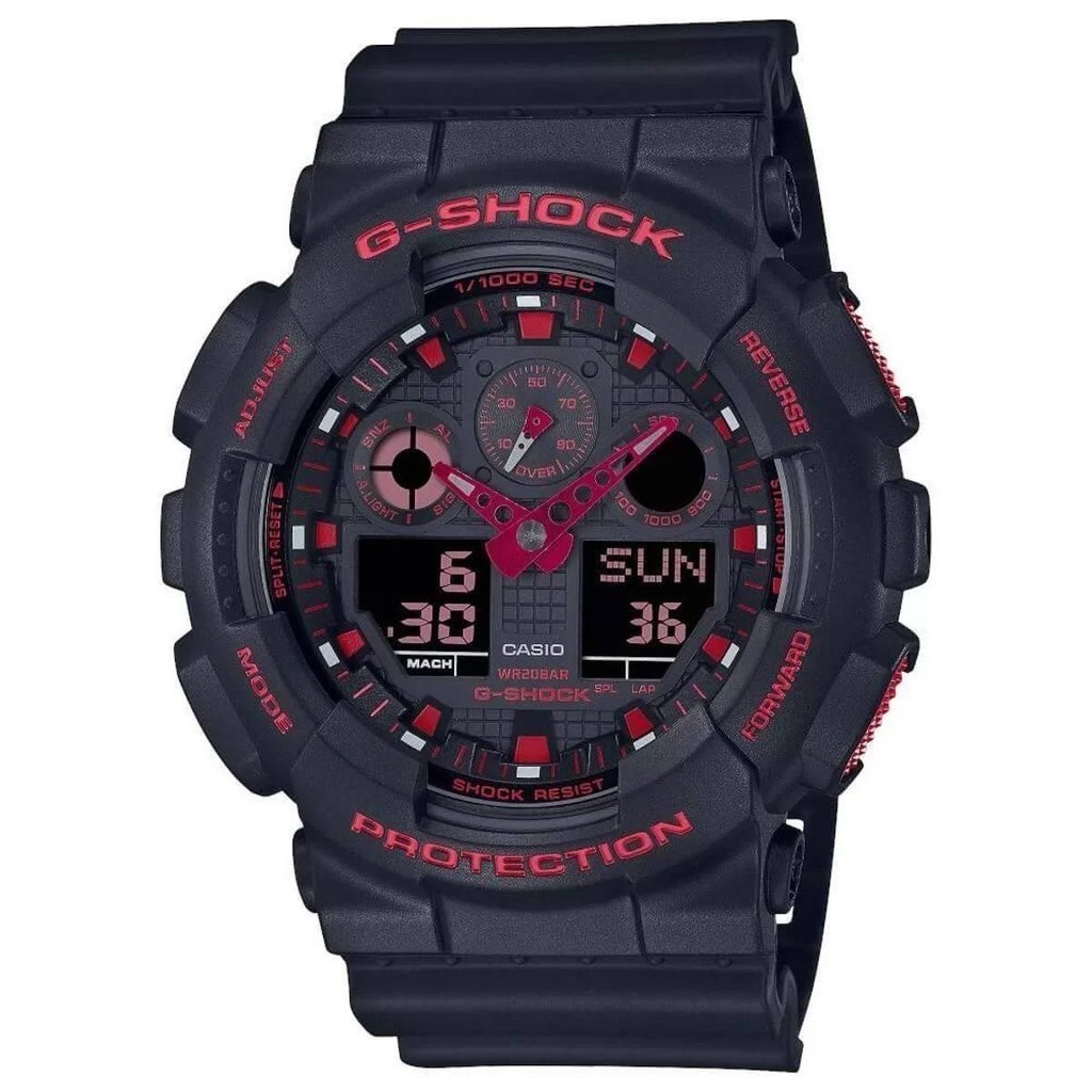 Relógio Casio Masculino Ref: Ga-100bnr-1adr G-Shock Anadigi