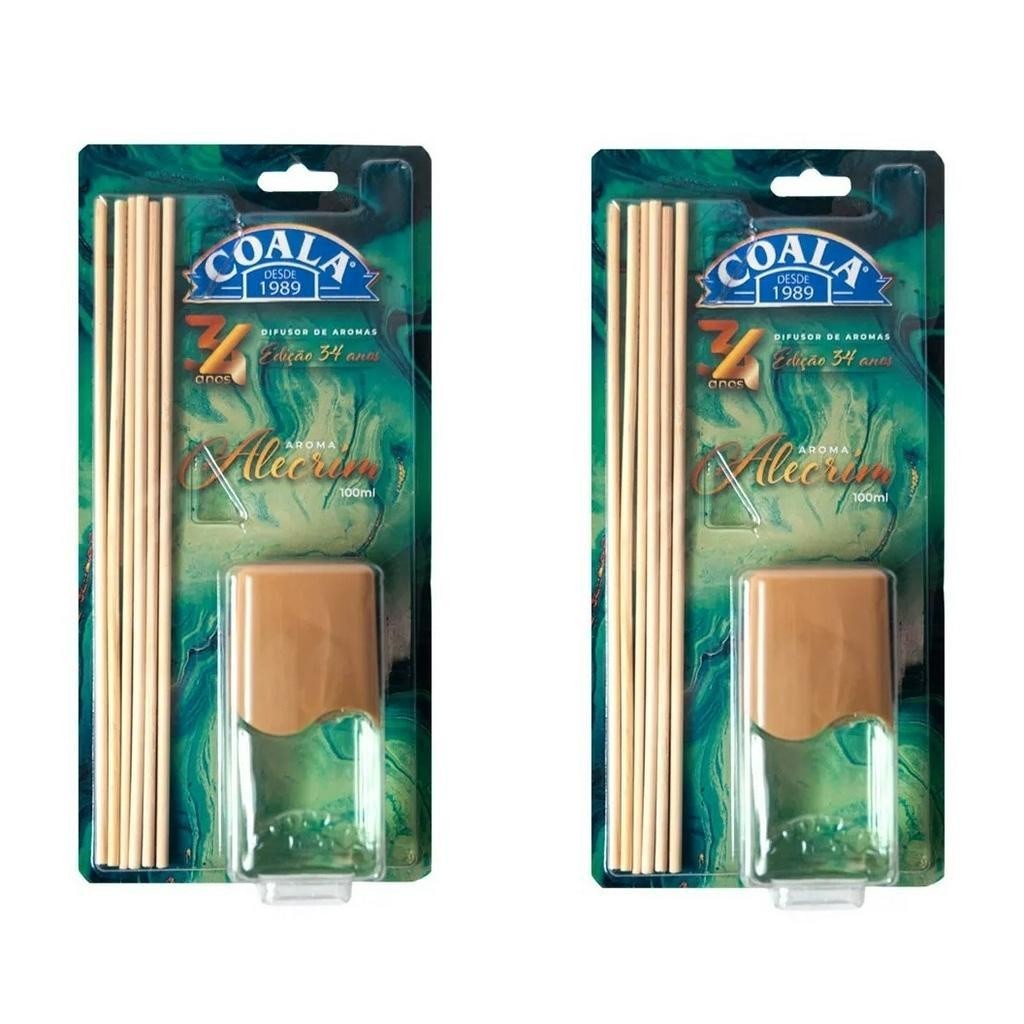 Kit 2 Coala Difusor de Aromas e Ambientes Alecrim 100ML - Com Varetas - Perfumado