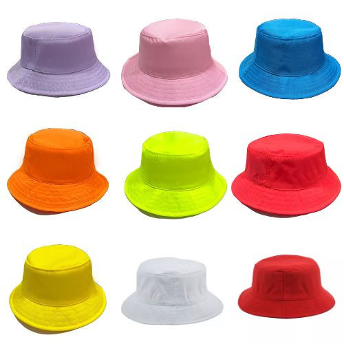 Chapéu Masculino Bucket Infantil para bebê 1-5 anos Boné liso aba reta moda praia proteção -mr
