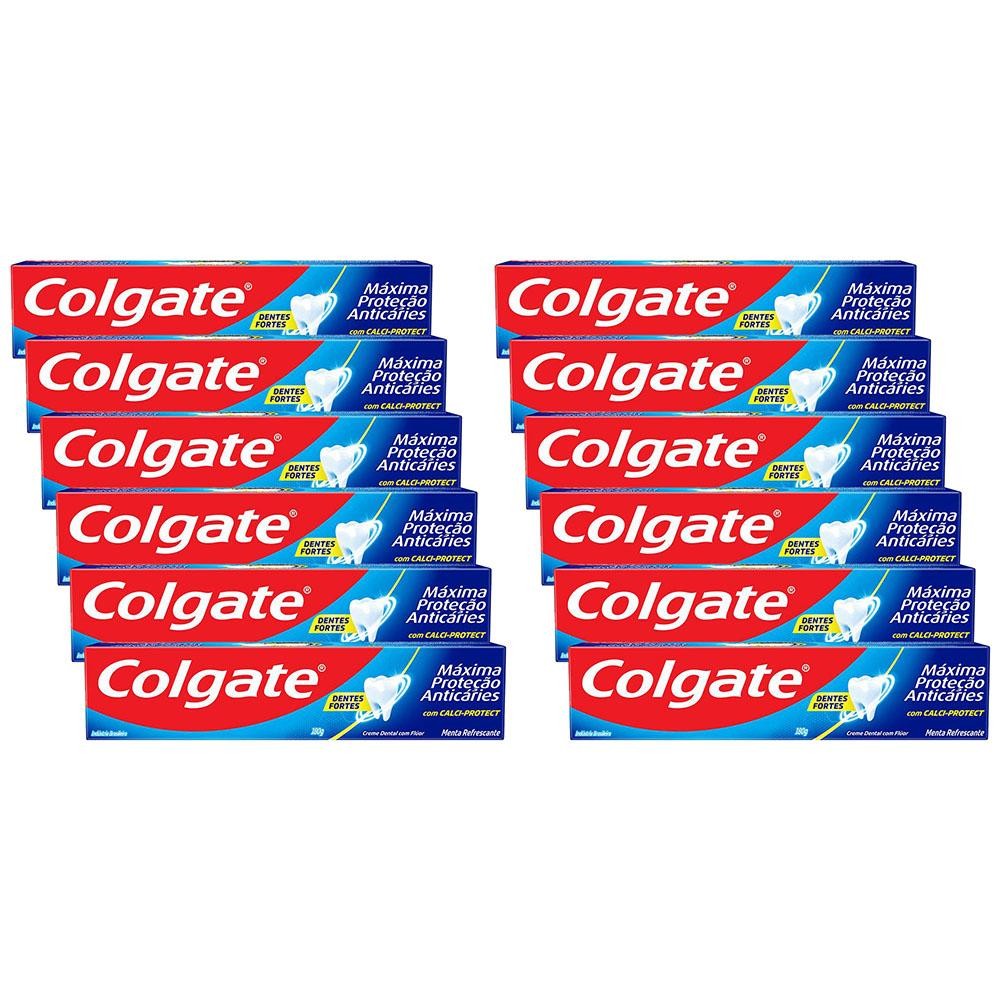 Kit 12 Creme Dental Colgate Anticáries Tamanho Família 180g em Oferta na Shopee