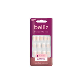 Unhas Postiças Belliz Francesinha Rosa - 1204 em Oferta na Shopee