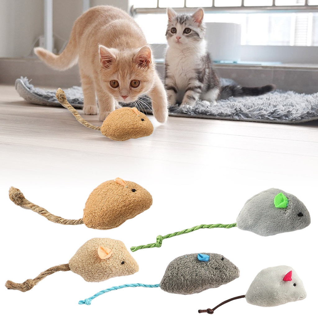 5 Pçs Interativo Pelúcia Rato E Gato Brinquedos Durável Resistente A Riscos Dentição Brinquedo Seguro Para O Jogo Intern