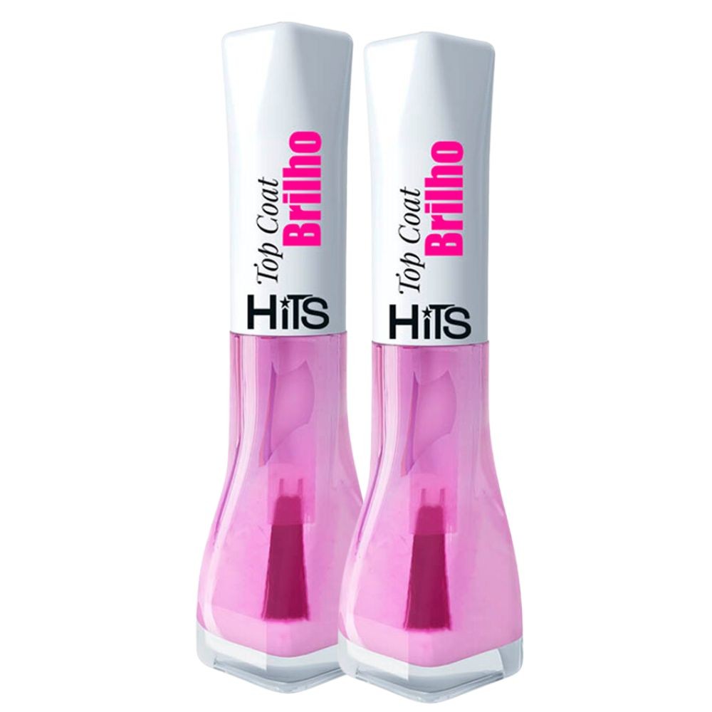 Kit 2 Esmalte Hits Top Coat Brilho 8ml - Beauty