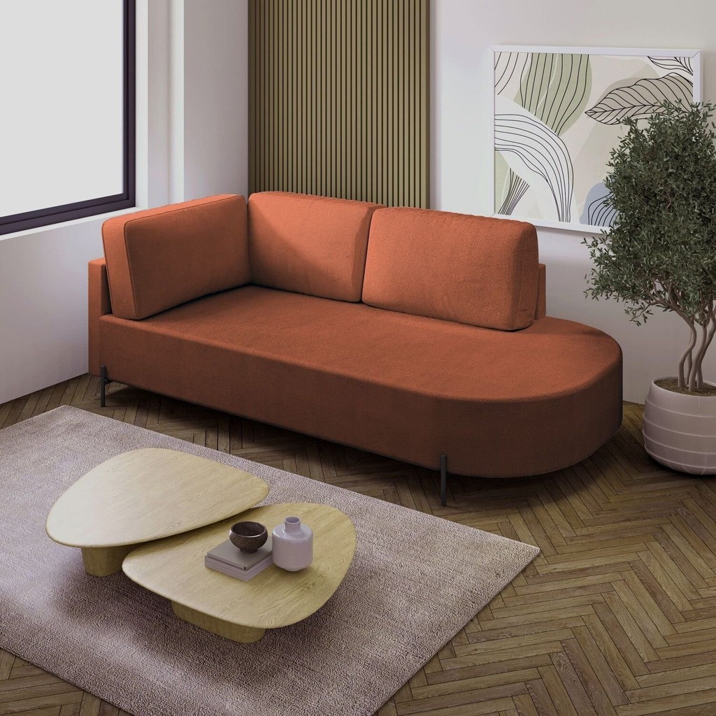 Sofá Living Orgânico 2 Lugares 165cm Norten Terracota em Oferta na Shopee