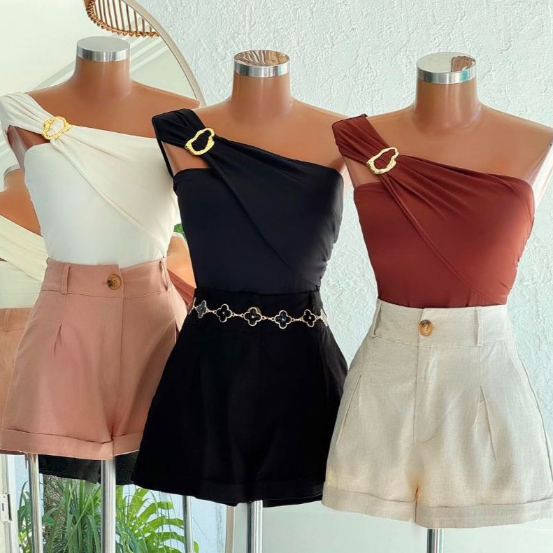 Body Feminino Fivela Elegante 0rgânico Poliamida Suplex Nula Manga Tomara que caia Mula Manca em Oferta na Shopee