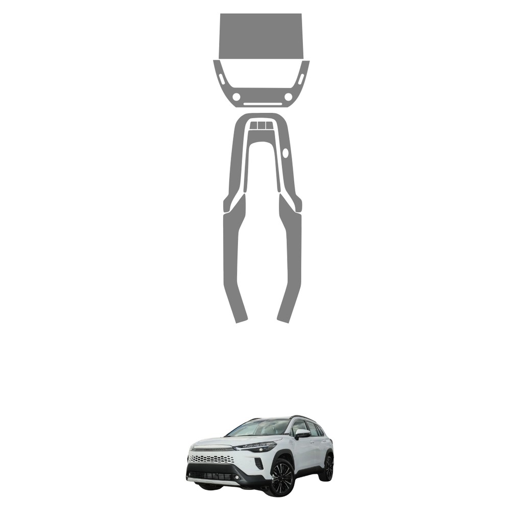 Película PPF Proteção Kit Console Central Console do Ar Multimídia Toyota Corolla Cross XRX 2026 TPU Anti Risco