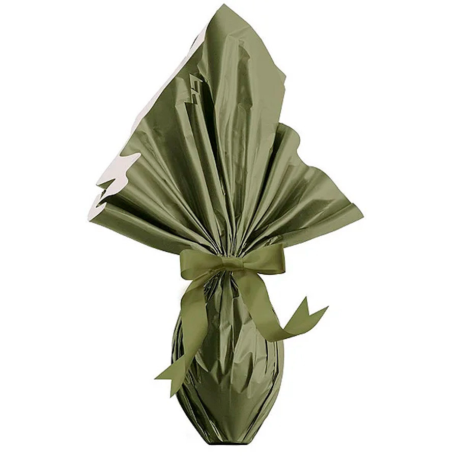 Kit 25 Sacos Express Perolado Verde Oliva para Ovos de 350g a 500g ( 39x39cm) Cromus Páscoa