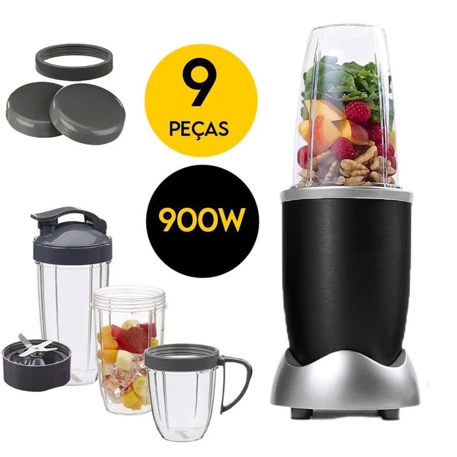 Liquidificador Portátil 900W Extrator de Suco 9 Peças 110V e 220V Personal Blender Envio Imediato RJ