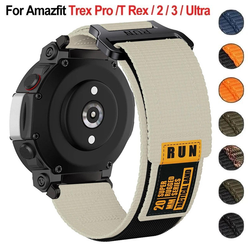 Pulseira Esportiva De Nylon Para Amazfit T-Rex 2 3 Ultra De Relógio Huami Trex Pro Cinto Esportivo Acessórios De Smartwa