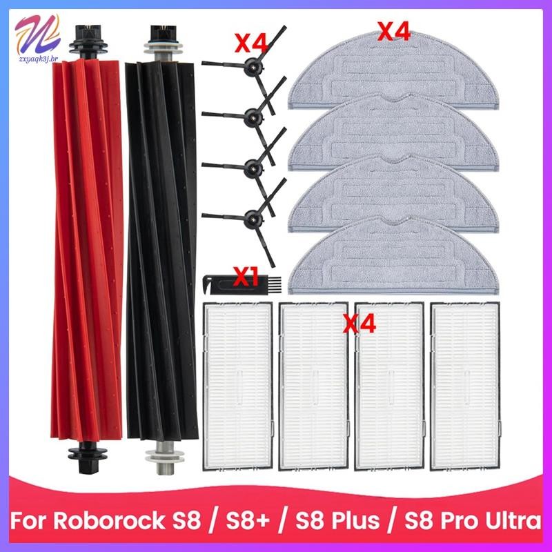 Acessórios Para Roborock S8/S8 + Plus Pro Ultra Robô Aspirador De Pó Escova Lateral Principal Filtro Hepa Pano Mop