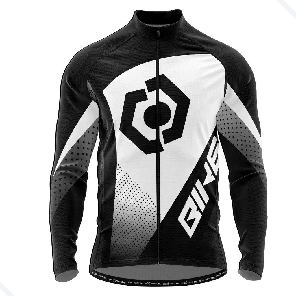 JAQUETA CICLISMO MASCULINA MANGA LONGA ZÍPER ABERTURA TOTAL COM BOLSOS