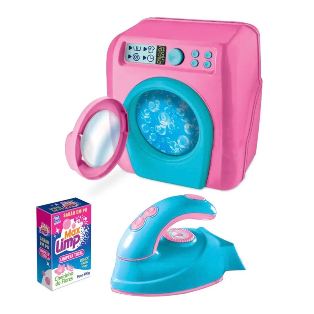 Kit Brinquedo Infantil Lava-roupas E Ferro De Passar