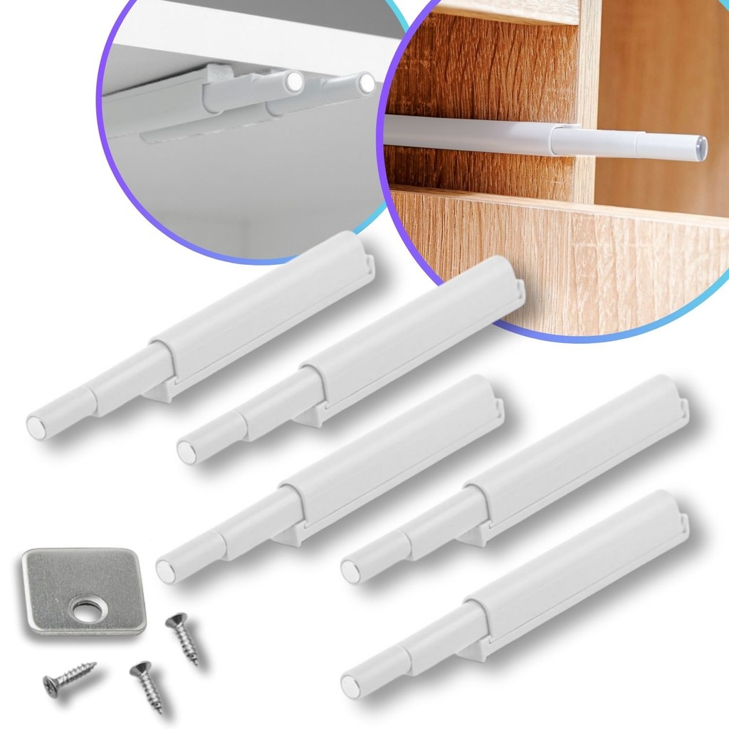 Kit 6 Fecho Pulsador Magnético Branco Toque Sobrepor Tip-on Push Open Porta Armário Gaveta Feicho Sistema Click em Oferta na Shopee