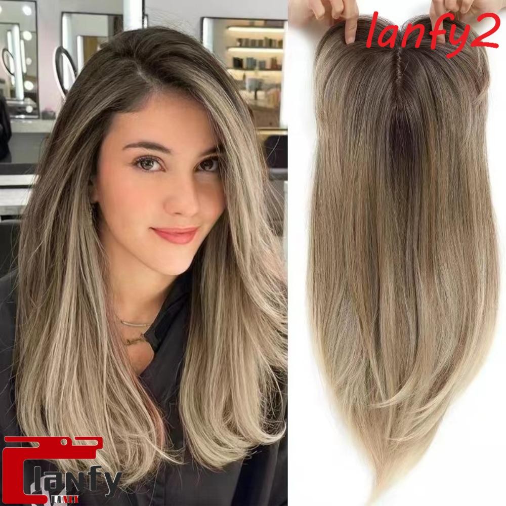 LANFY Topper De Cabelo Em Camadas Com Franja , Clipe De Extensões Toppers Sintético , 22 Polegadas em Oferta na Shopee