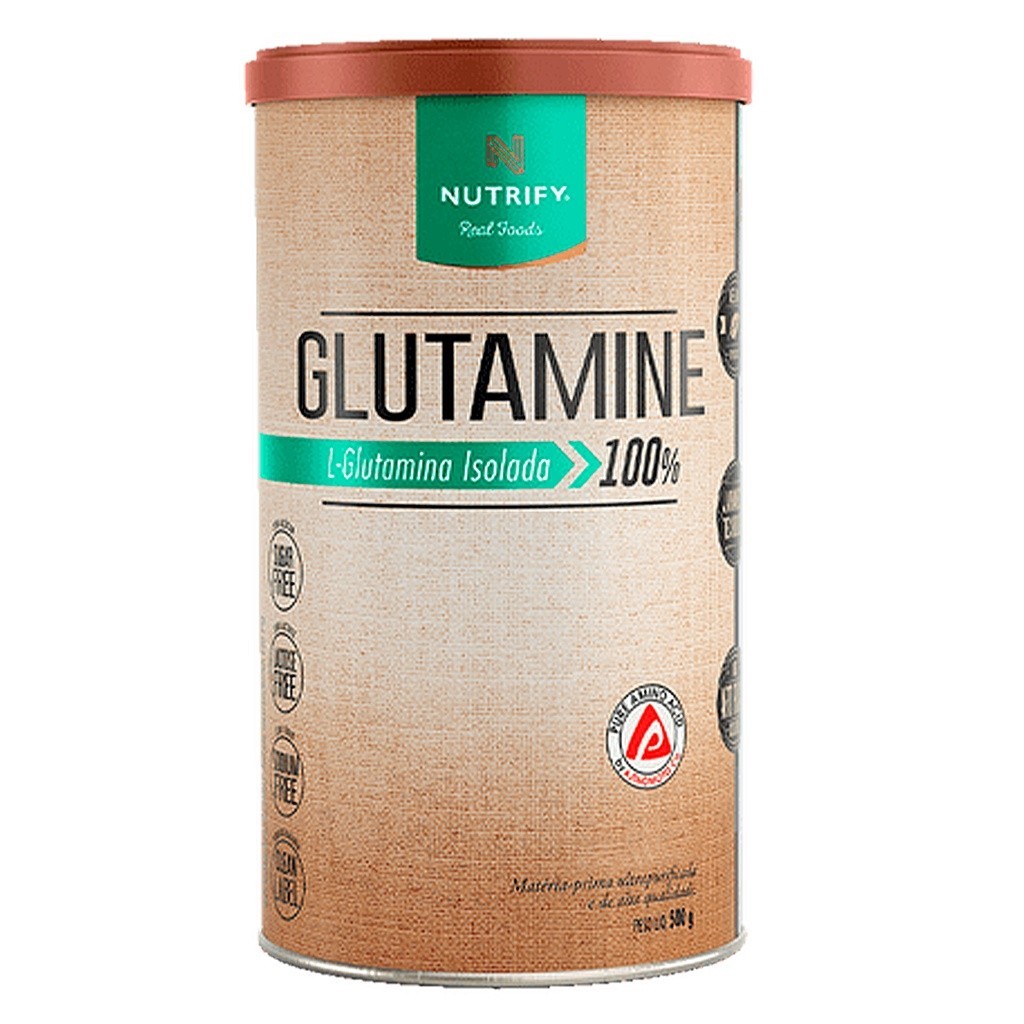 Glutamine - Suplemento Alimentar L-Glutamina Isolada 100% Pura - 500g Nutrify Original Vegan Premium