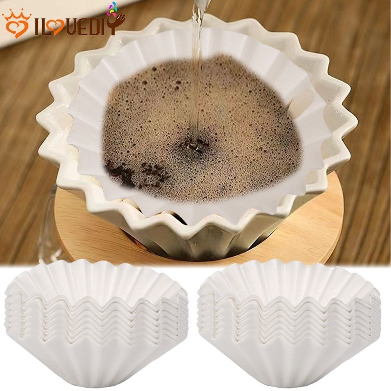 Papel De Filtro De Café Feito À Mão-Tigela De Filtragem Tipo Gotejamento-50 Unidades , Dobrável , Descartável , Ecológic