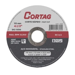 Disco De Corte Fino 115 x 22,2 x 1,0 mm (61825) - Cortag