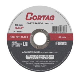 Disco De Corte Fino 115 x 22,2 x 1,0 mm (61825) - Cortag em Oferta na Shopee