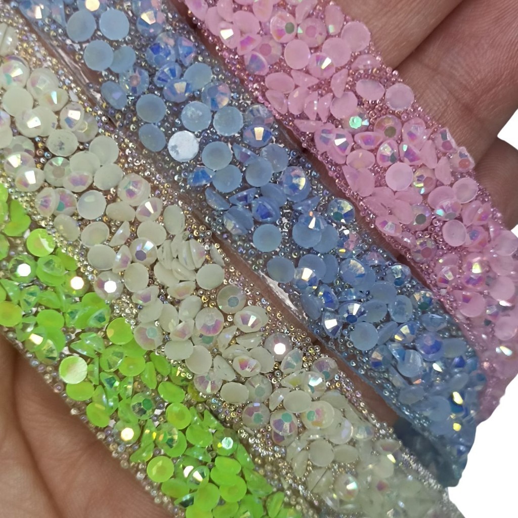 Kit 4 Micro manta de strass / Pedras em tiras