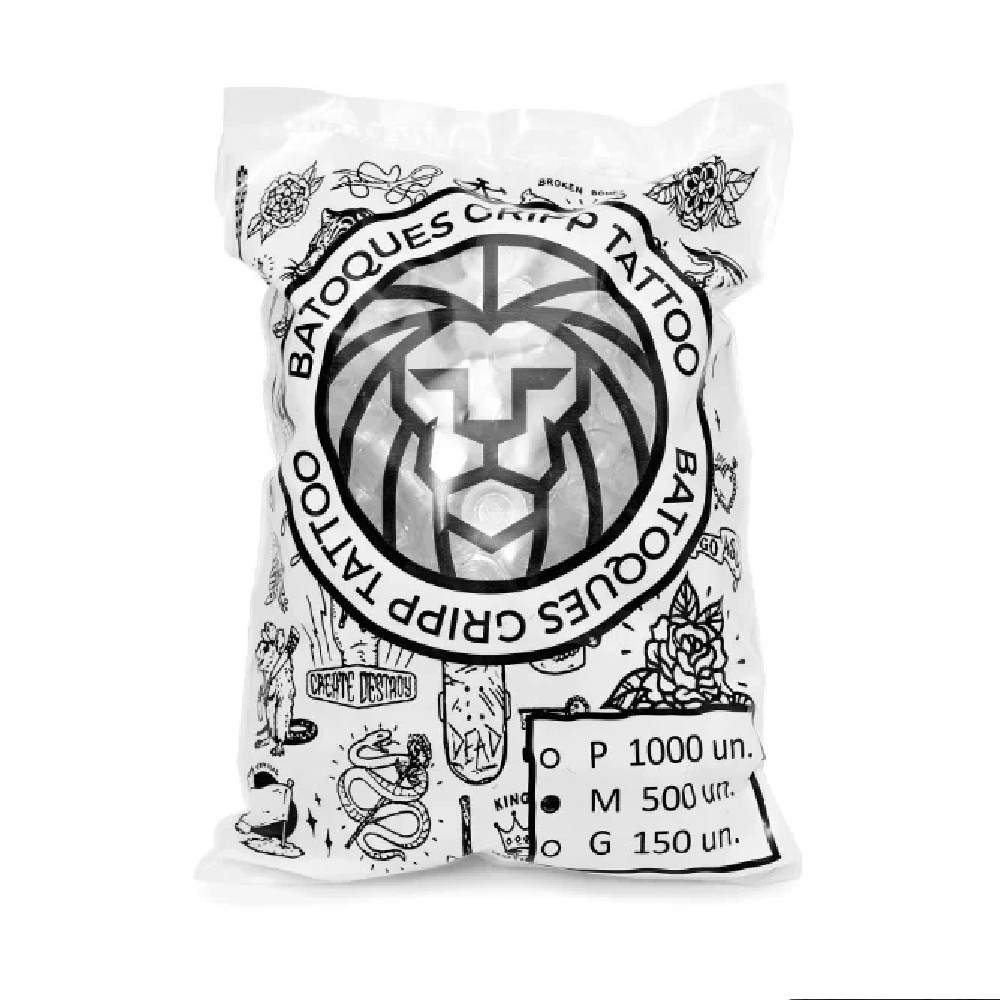 Batoque Descartavel P com Base para Tatuagem  - 1000 Unidades