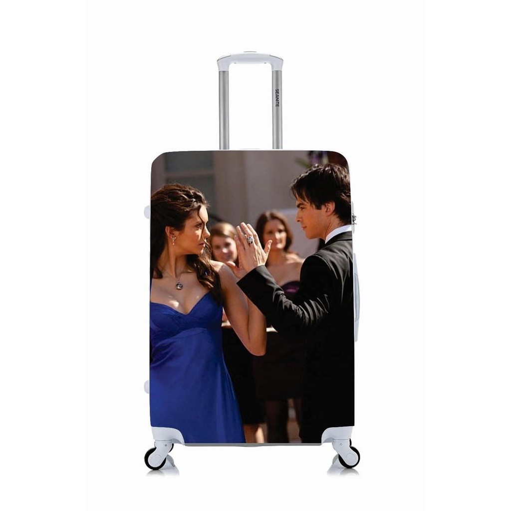 Capa Protetora Para Mala Viagem Personalizada Média Elena e Damon