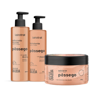 Kit Sabonete Liquído + Hidratante + Esfoliante Pêssego dia a dia Labotrat em Oferta na Shopee