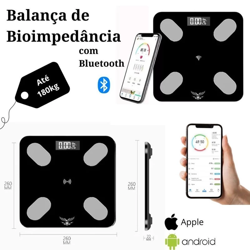 Balança Corporal Profissional com Bioimpedância e Bluetooth — foto 2