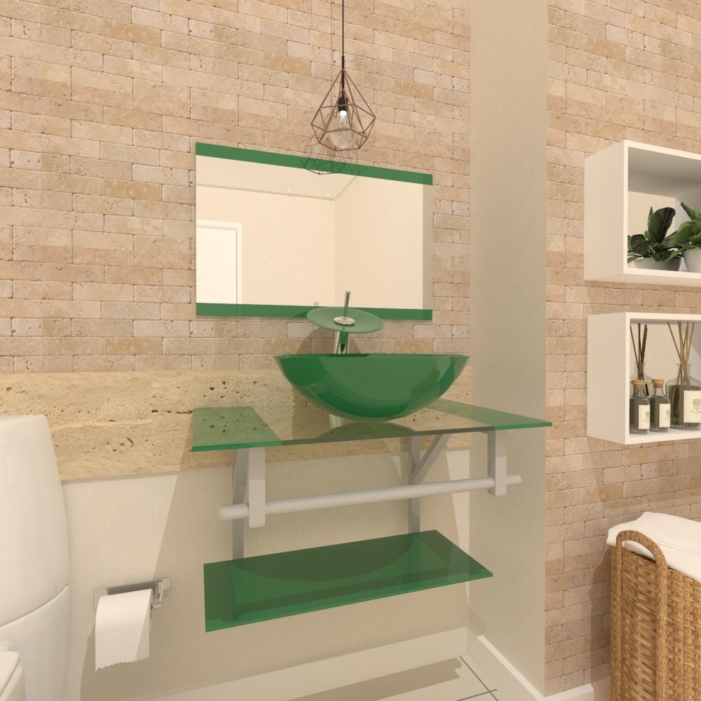 GABINETE DE VIDRO ESTÔNIA 60CM AC VERDE