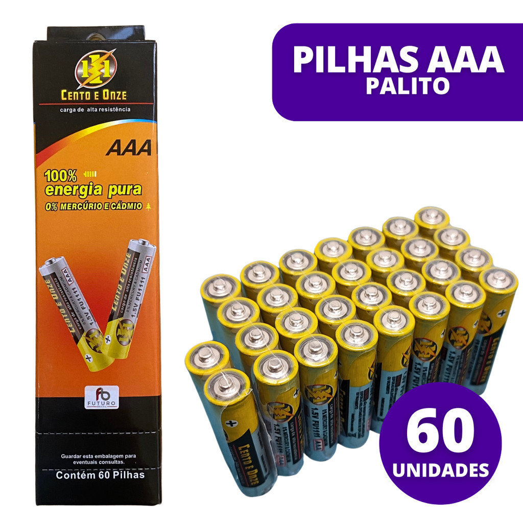 60Un Pilhas Palito Kit Para Controles Remotos Relógios Parede em Oferta na Shopee