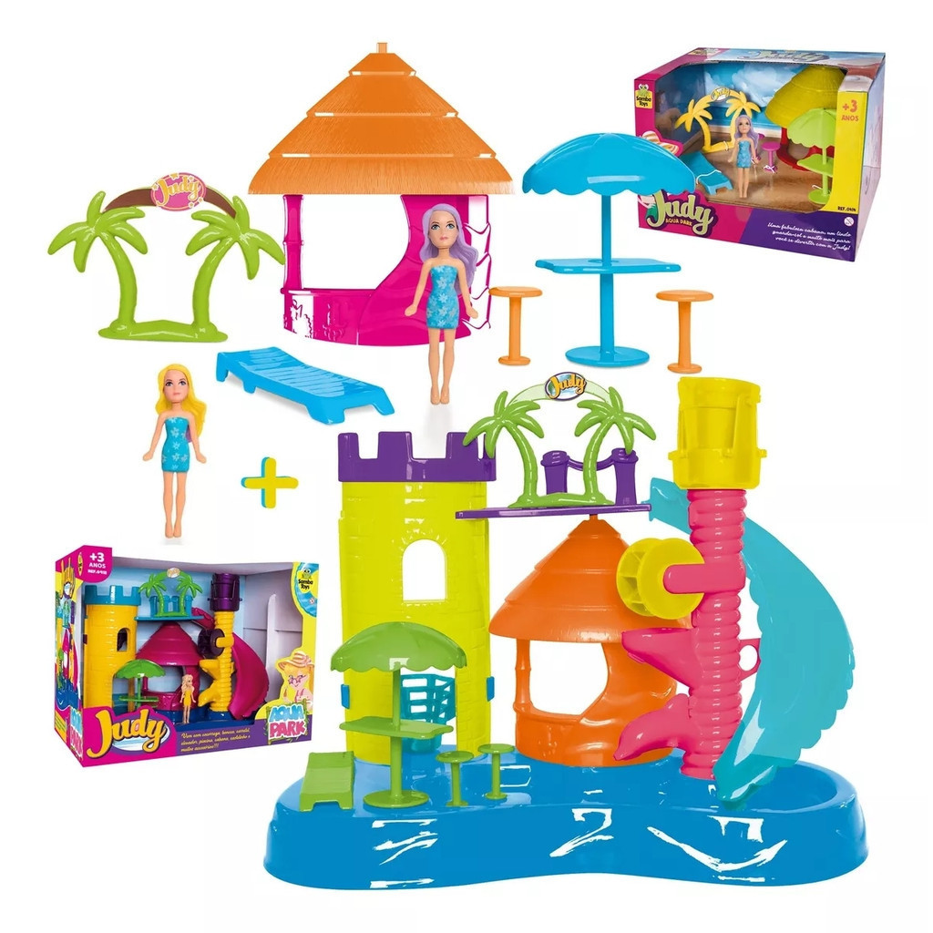 Playset Parque Aquatico Judy Completo 2 Bonecas Acessórios