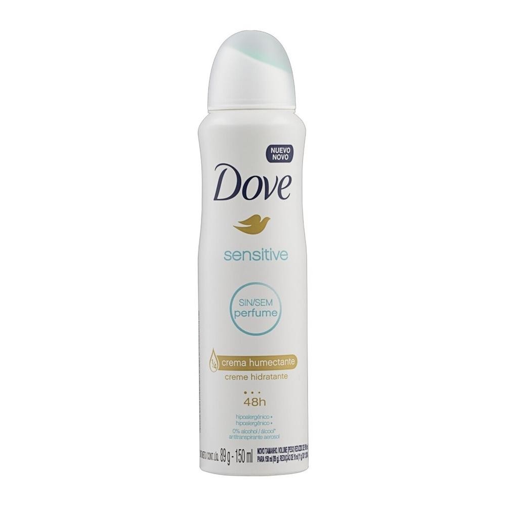 Desodorante Aerosol Dove Sensitive Sem Perfume 150ml em Oferta na Shopee