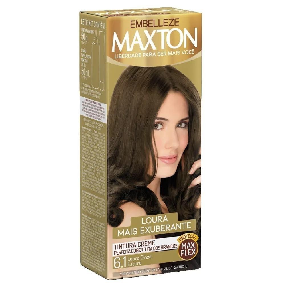 Tintura Creme Maxton 6.1 Louro Cinza Escuro