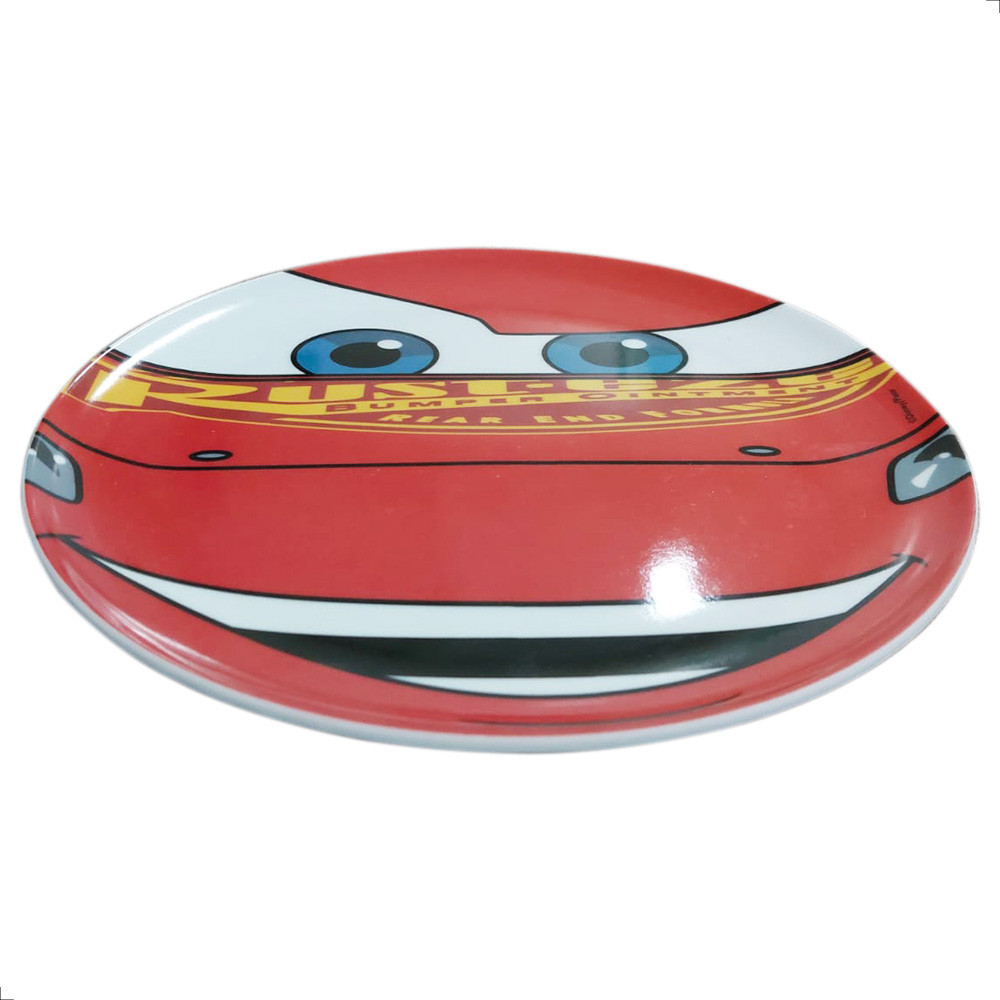 Prato Raso Refeição Meninos Carros Disney 20cm Melamine