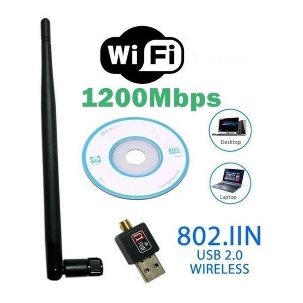 Antena Wi-fi Adaptador Wireless 1200mb/s Usb Pc Notebook