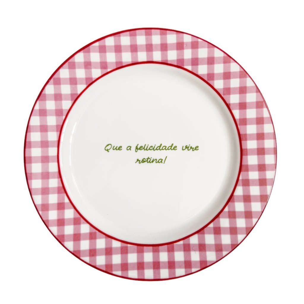 Prato raso porcelana Coleção exclusiva Cereja