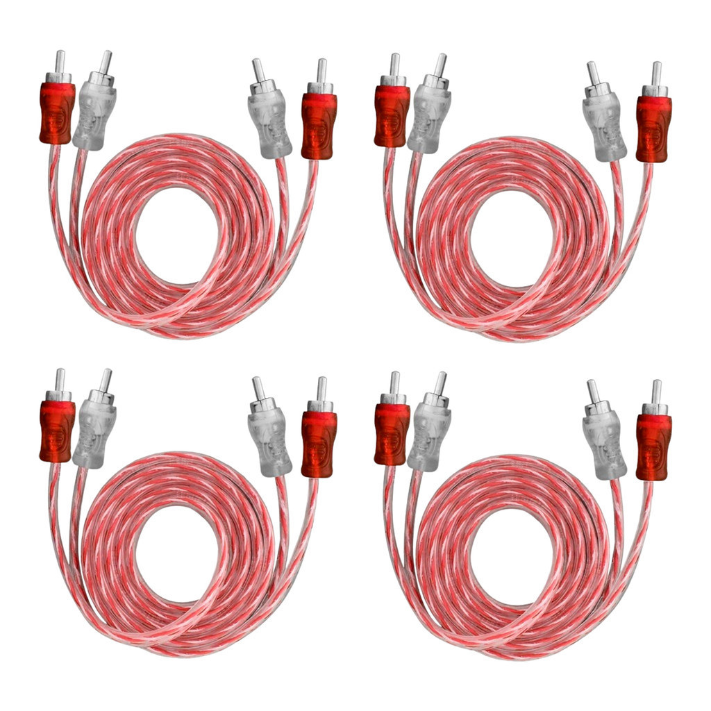 4x Cabo RCA Injetado 1M Plug em Metal Espessura 4mm Tech One em Oferta na Shopee