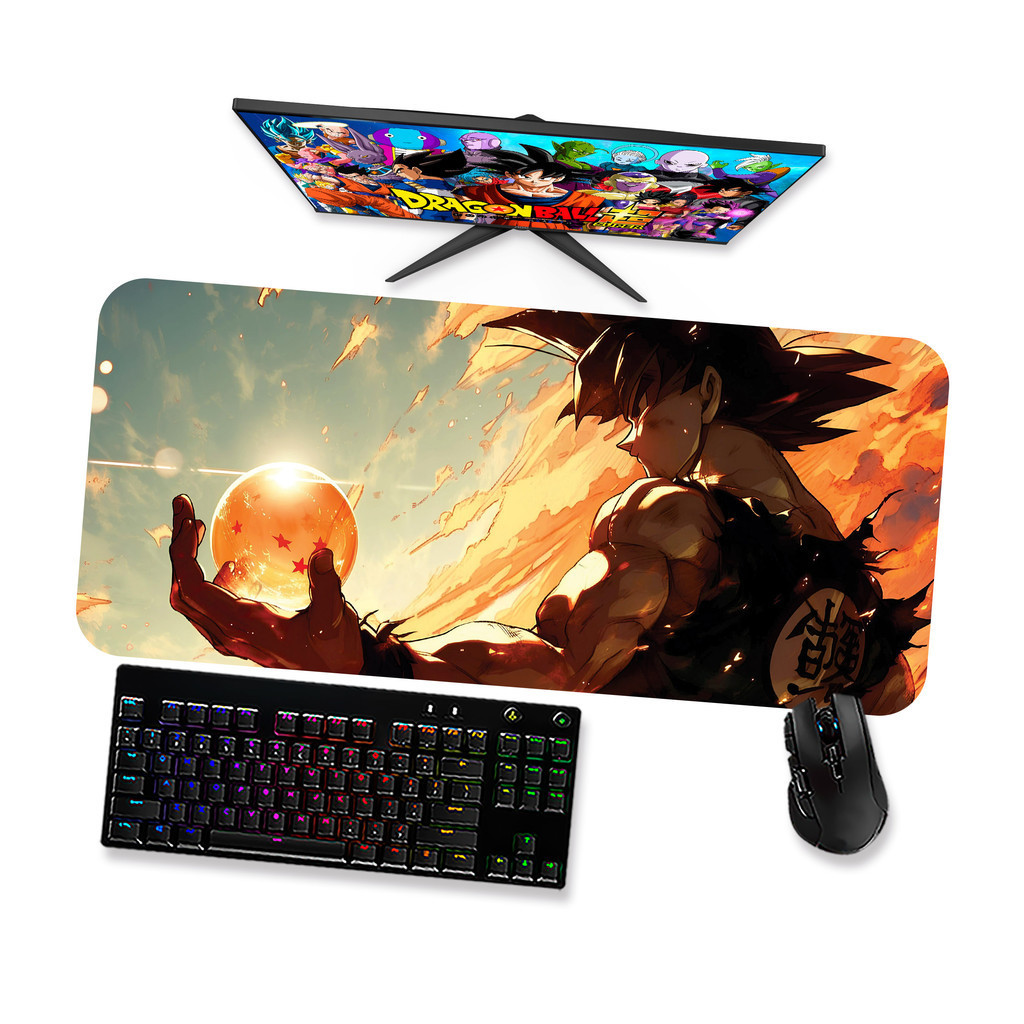 Mouse Pad Gamer Grande  Dragon Ball Goku e a 6ª Esfera do Dragão 1  90x40 80x40 60x40 70x30 45x40