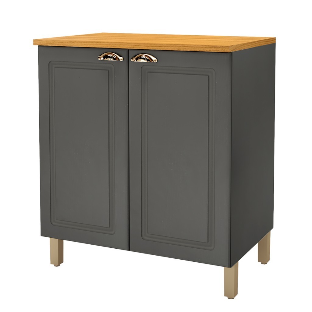 Armário de Cozinha para Cooktop 80 Cm 2 Portas Chumbo - Indékes em Oferta na Shopee