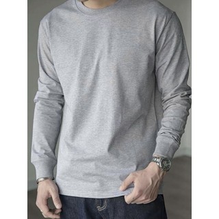 Camiseta Lisa Básica Manga Longa 100% Algodão Mlaha Premium Masculina Fio 30,1 Panteada Premium Gola Redonda CM-001