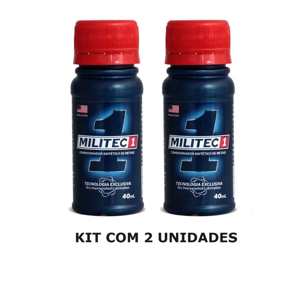 Kit com 2 unidades Militec-1 100% Original Dist. Autorizado 40ml Aditivo Carro e Moto Proteção Total