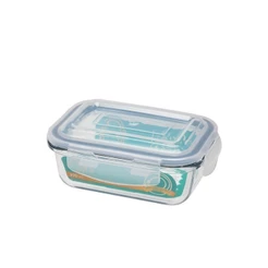 Pote Hermético De Vidro Retangular 370 ML - Oxford