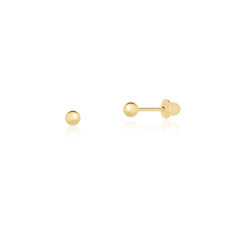 Brinco infantil ouro 18k bolinha 2mm - Baby & Kids Fashion