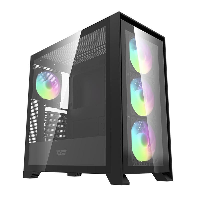 Gabinete Gamer Aigo DarkFlash DRX90 Glass, Mid-Tower, Lateral de Vidro, Preto, DRX90-GLASS-Preto